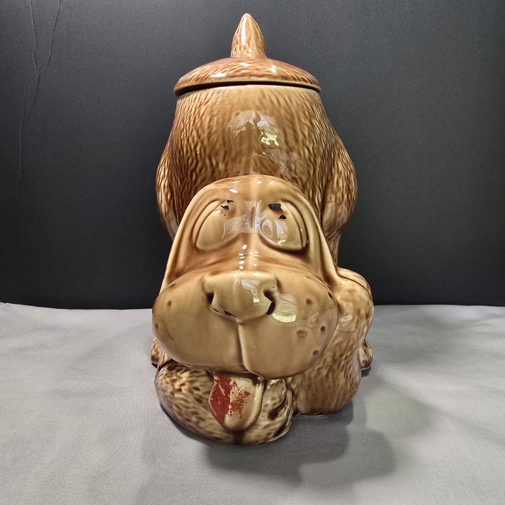 Vintage 1970s McCoy USA 0272 Hound Dog PUPPY CookieJar/Dog Treats Jar